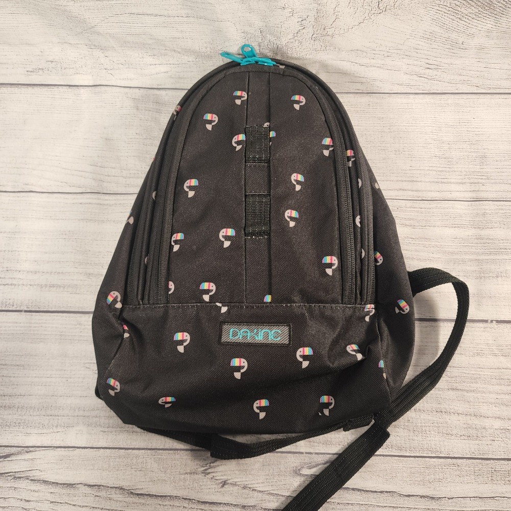 Dakine Cosmo 6.5L Mini Backpack Black Rainbow Toucan Pattern 8210060 Daypack